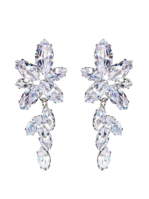 White Orchid Flower Earrings