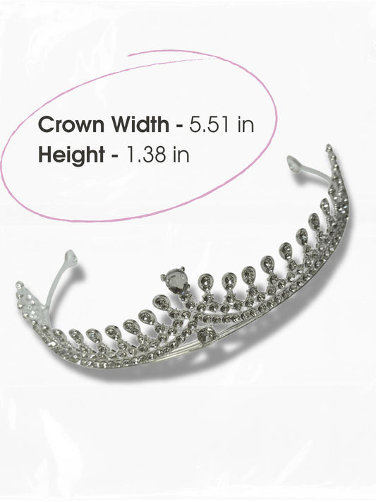 Celestial Grace Silver Crystal Tiara – Bridal Wedding Crown – Boho Halo Headpiece