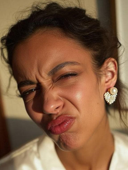 Pure Elegance Pearl Drop Earrings – Handmade Silver-Tone Brass & Pearl Dangle – Wedding or Everyday Gift