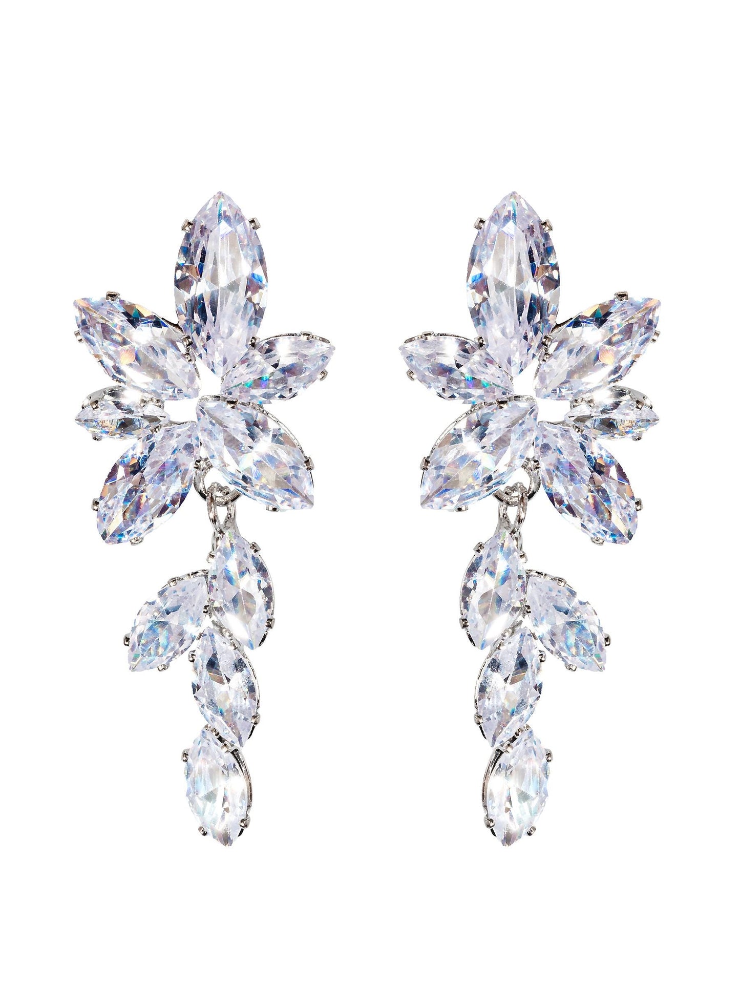 White Orchid Flower Earrings