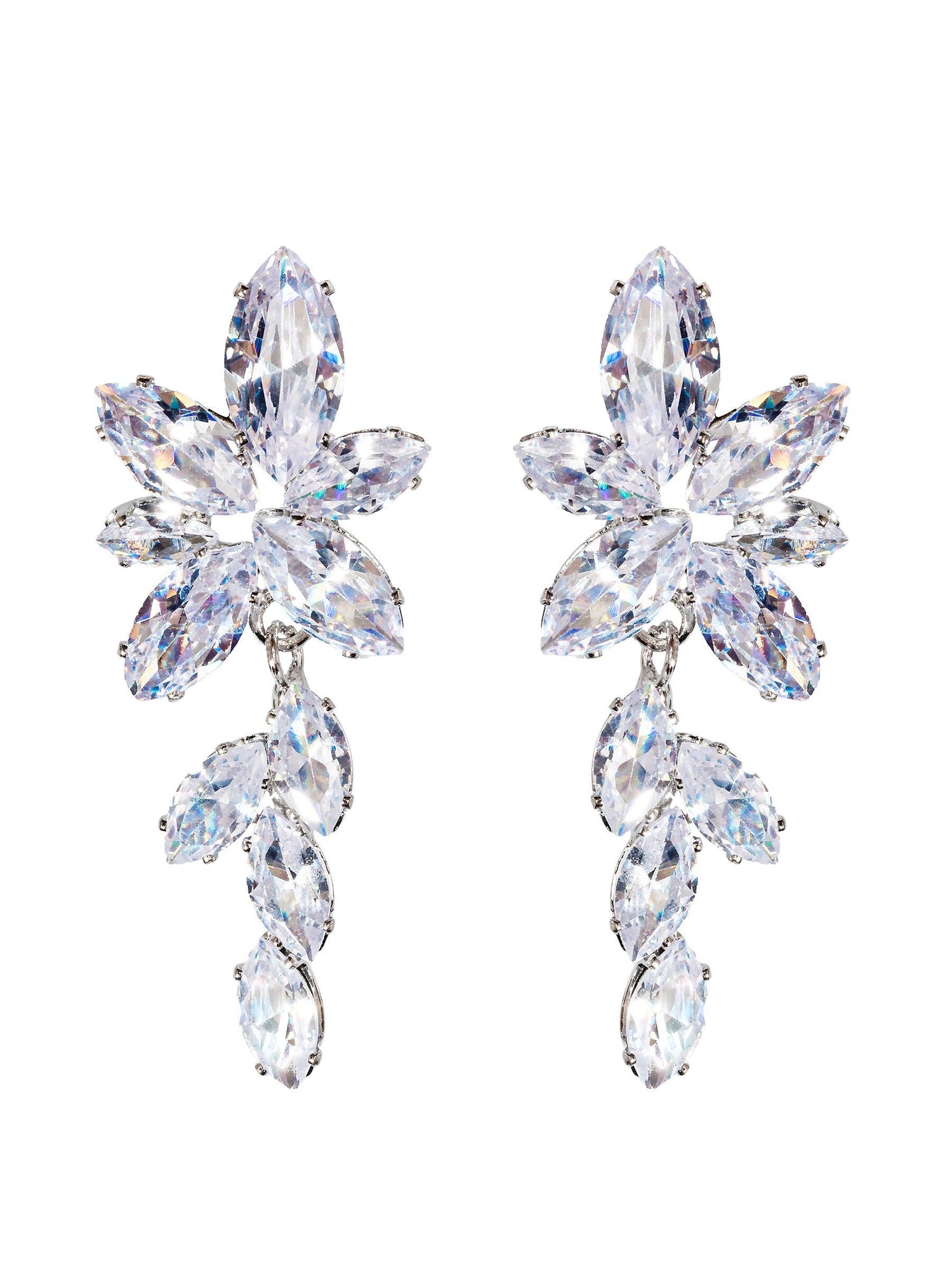 White Orchid Flower Earrings