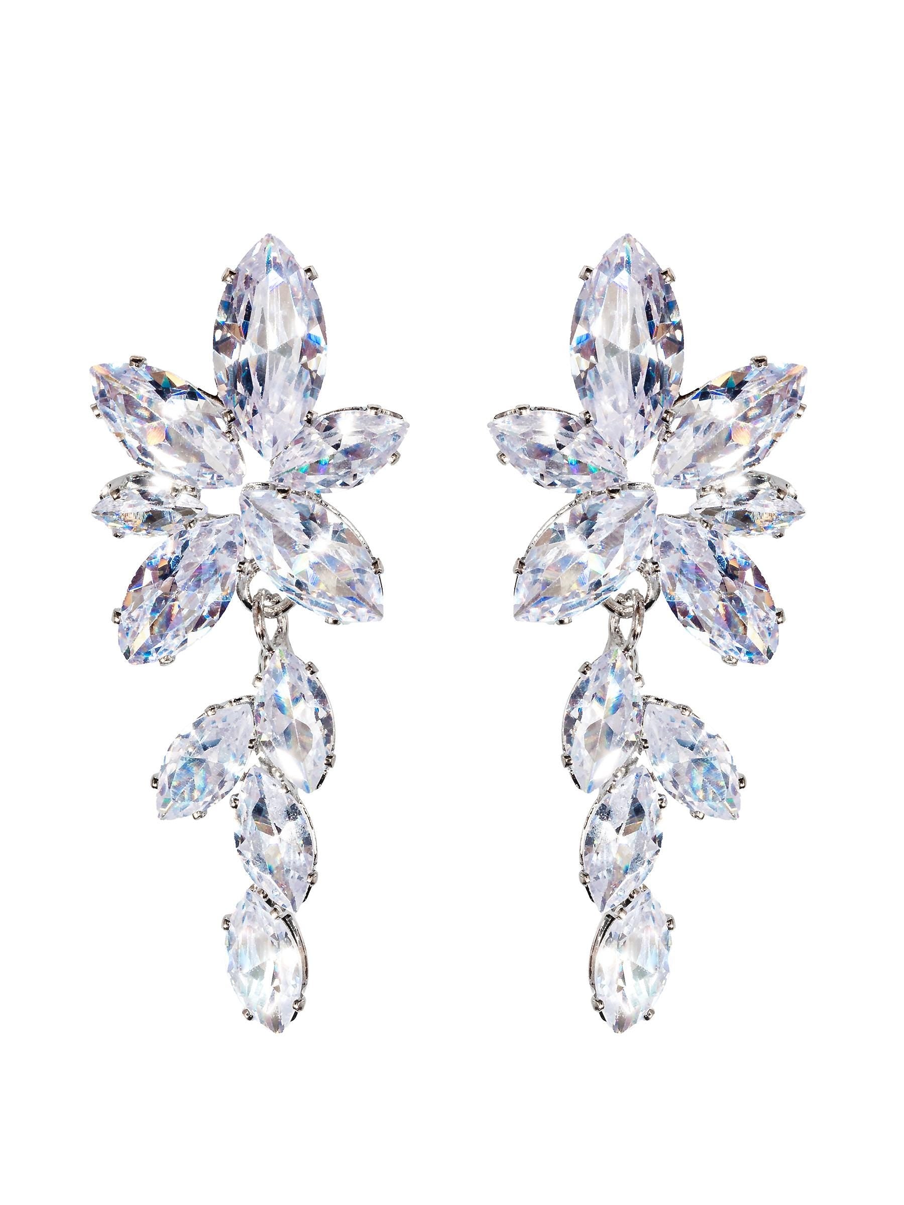 White Orchid Flower Earrings