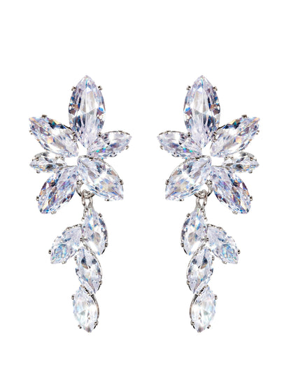 White Orchid Flower Earrings