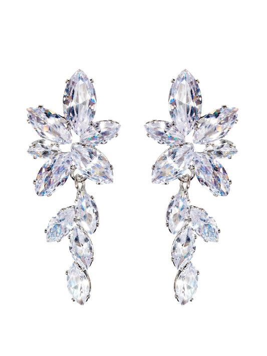 White Orchid Flower Earrings