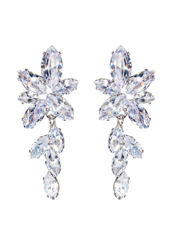 White Orchid Flower Earrings