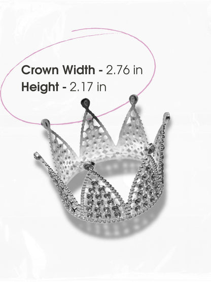 Radiant Whisper Mini Bridal Crown – Silver Crystal Tiara – Delicate Wedding Halo Headpiece