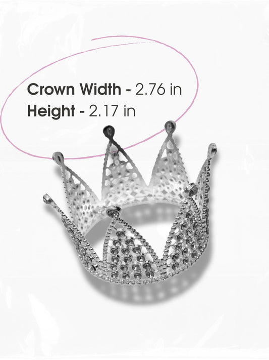 Radiant Whisper Mini Bridal Crown – Silver Crystal Tiara – Delicate Wedding Halo Headpiece