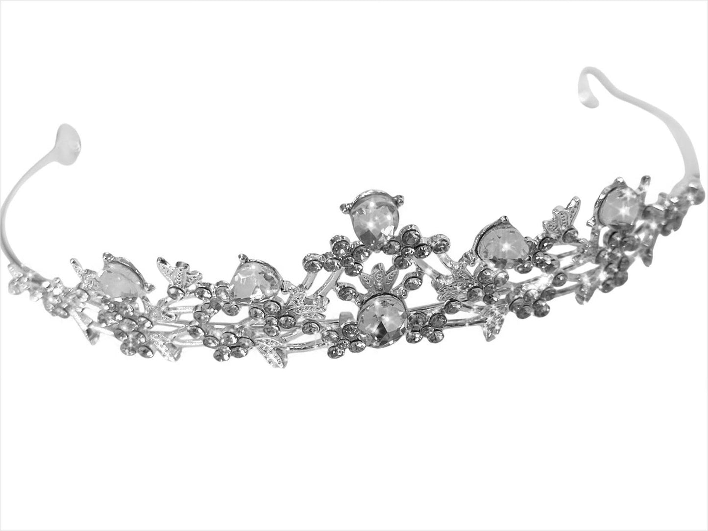 Bloom of Light Bridal Tiara • Crystal Wedding Crown • Lightweight Gold Headpiece for Bride • Elegant Bridal Hair Accessories