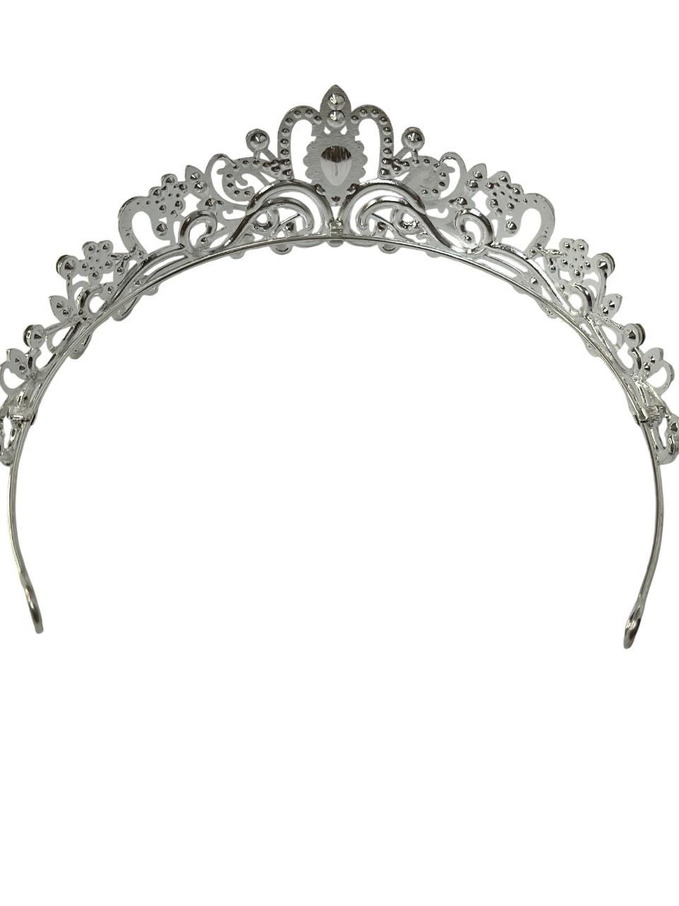 Heart of Light Tiara – Brass Bridal Crown, Gold-Tone Romantic Heart Headpiece, Minimalist Wedding Tiara, Gift for Bride