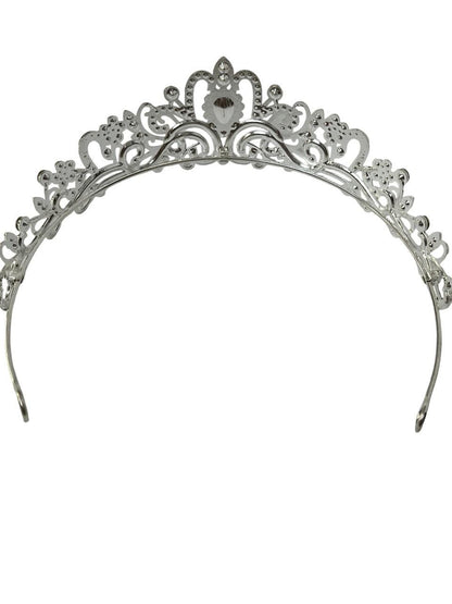 Heart of Light Tiara – Brass Bridal Crown, Gold-Tone Romantic Heart Headpiece, Minimalist Wedding Tiara, Gift for Bride