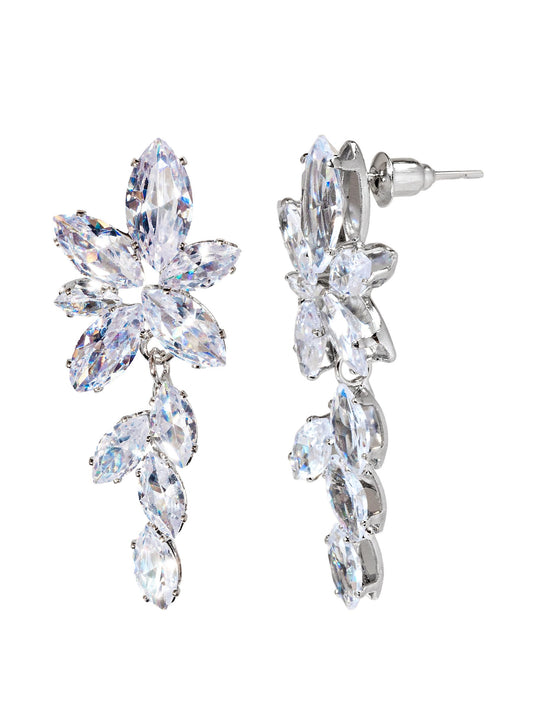 White Orchid Flower Earrings