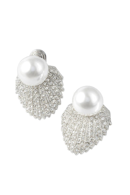 Pure Elegance Pearl Drop Earrings – Handmade Silver-Tone Brass & Pearl Dangle – Wedding or Everyday Gift