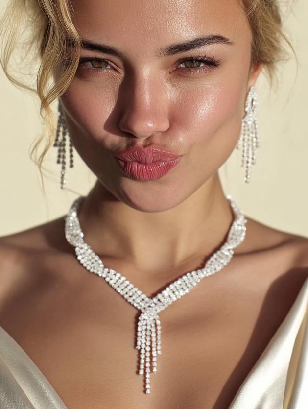 Rhythm of Light Set – Gold-Tone Brass Jewelry Set, Minimalist Sparkling Necklace & Earrings, Modern Elegant Gift for Her