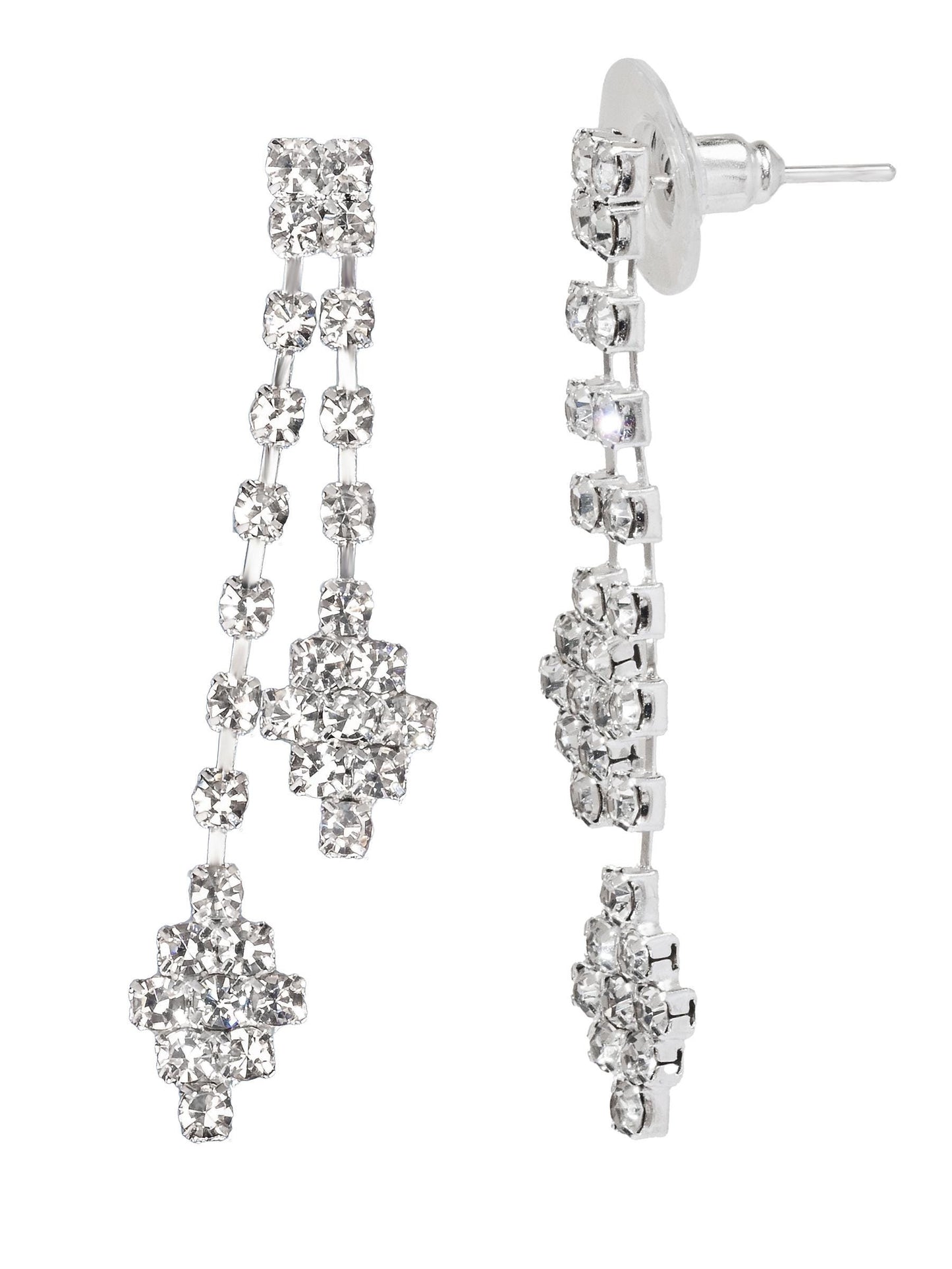 Royal Glow Brass Jewelry Set – Handmade Silver-Tone Necklace & Earrings – Regal Gift for Her