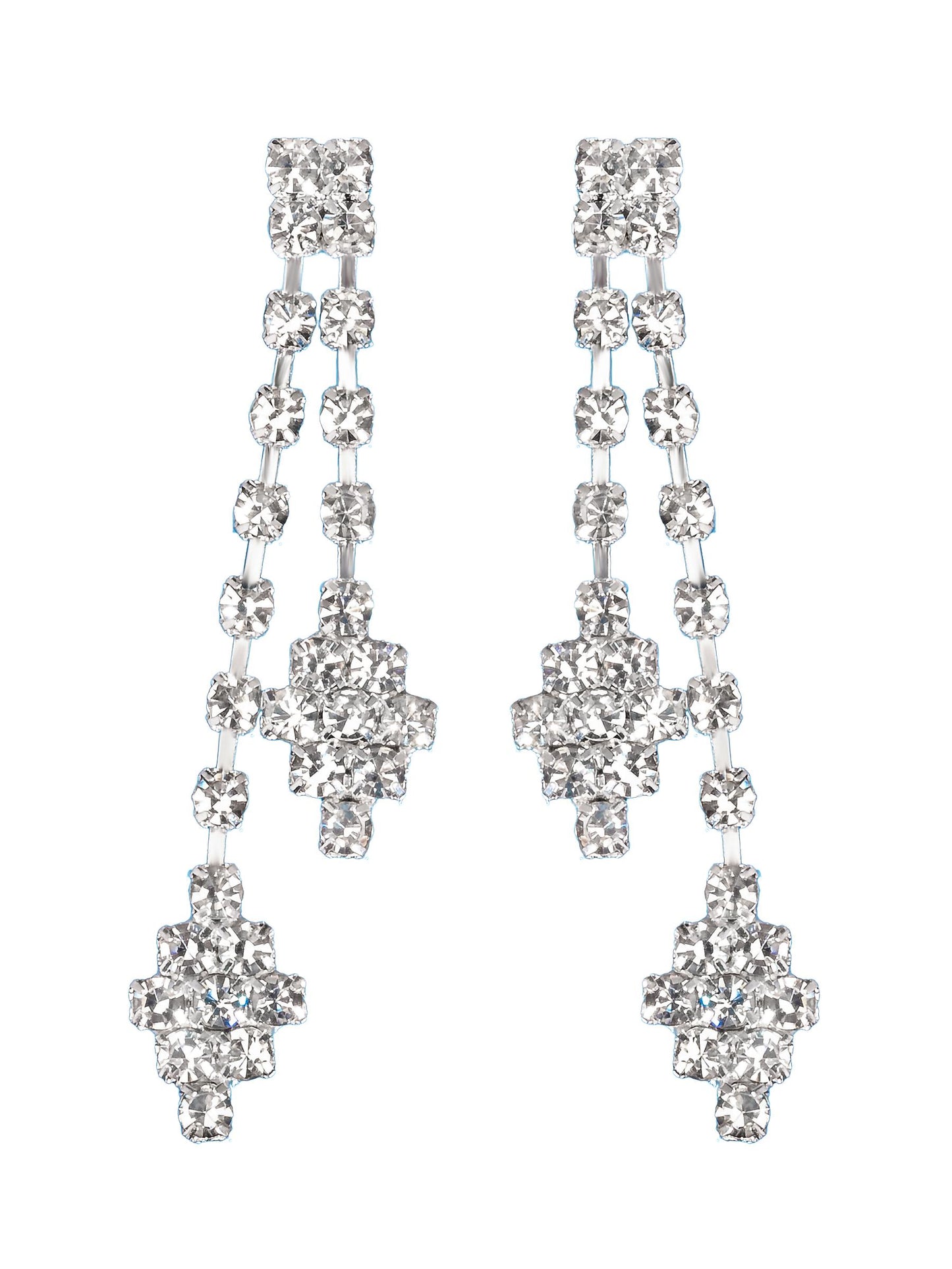 Royal Glow Brass Jewelry Set – Handmade Silver-Tone Necklace & Earrings – Regal Gift for Her