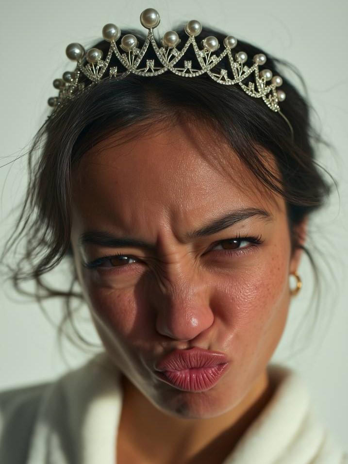 Eternal Grace Pearl Bridal Tiara – Silver Faux Pearl Wedding Crown – Elegant Halo Headpiece