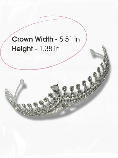 Celestial Grace Silver Crystal Tiara – Bridal Wedding Crown – Boho Halo Headpiece