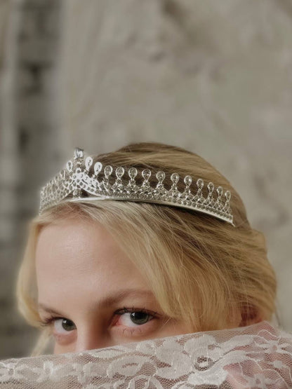 Celestial Grace Silver Crystal Tiara