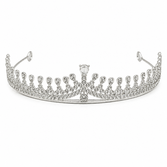 Celestial Grace Silver Crystal Tiara