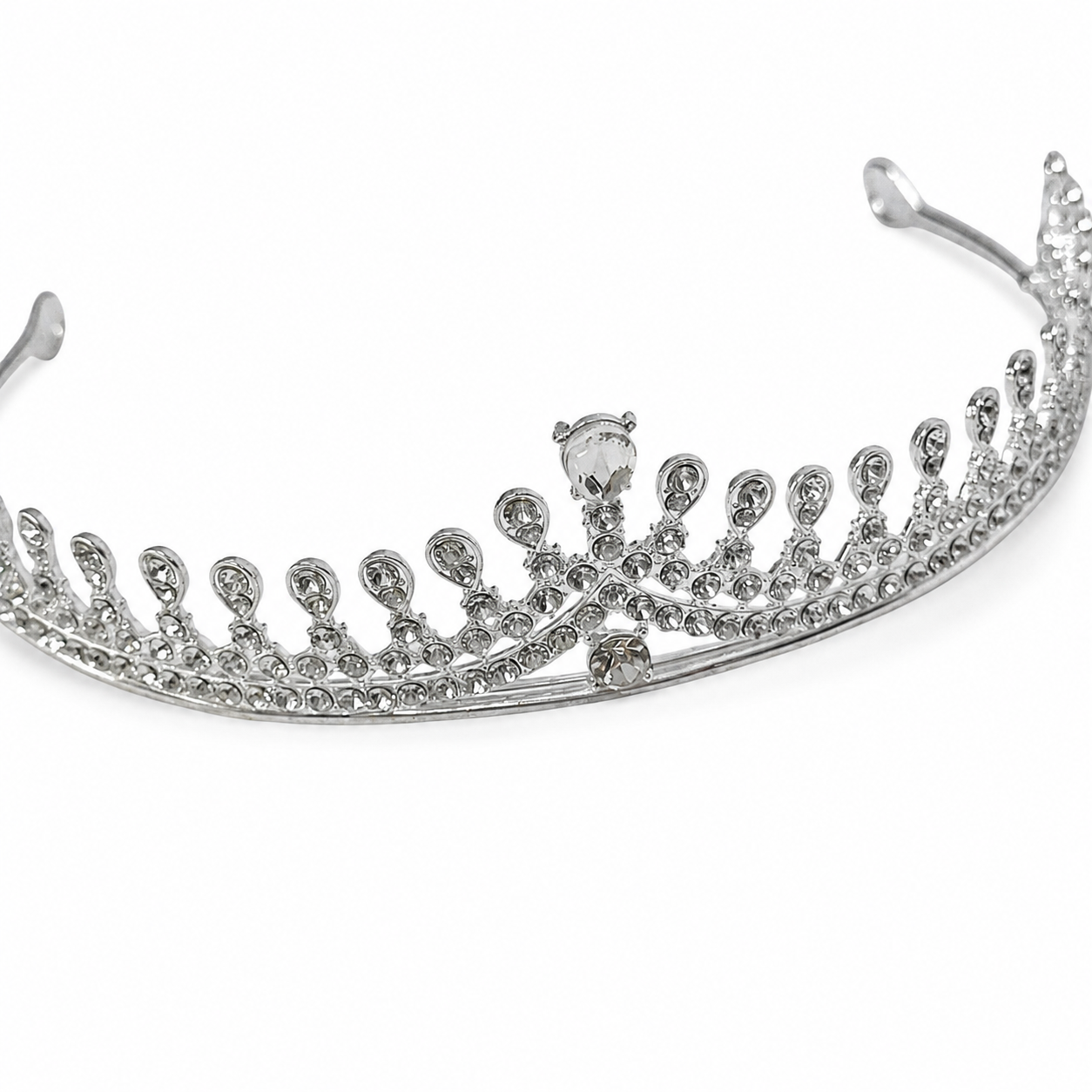 Celestial Grace Silver Crystal Tiara