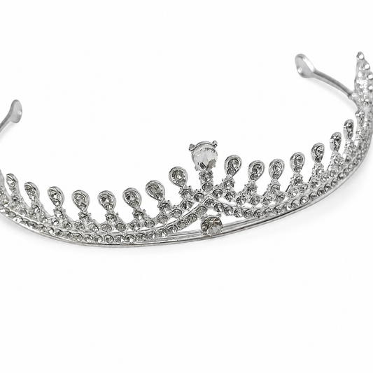 Celestial Grace Silver Crystal Tiara
