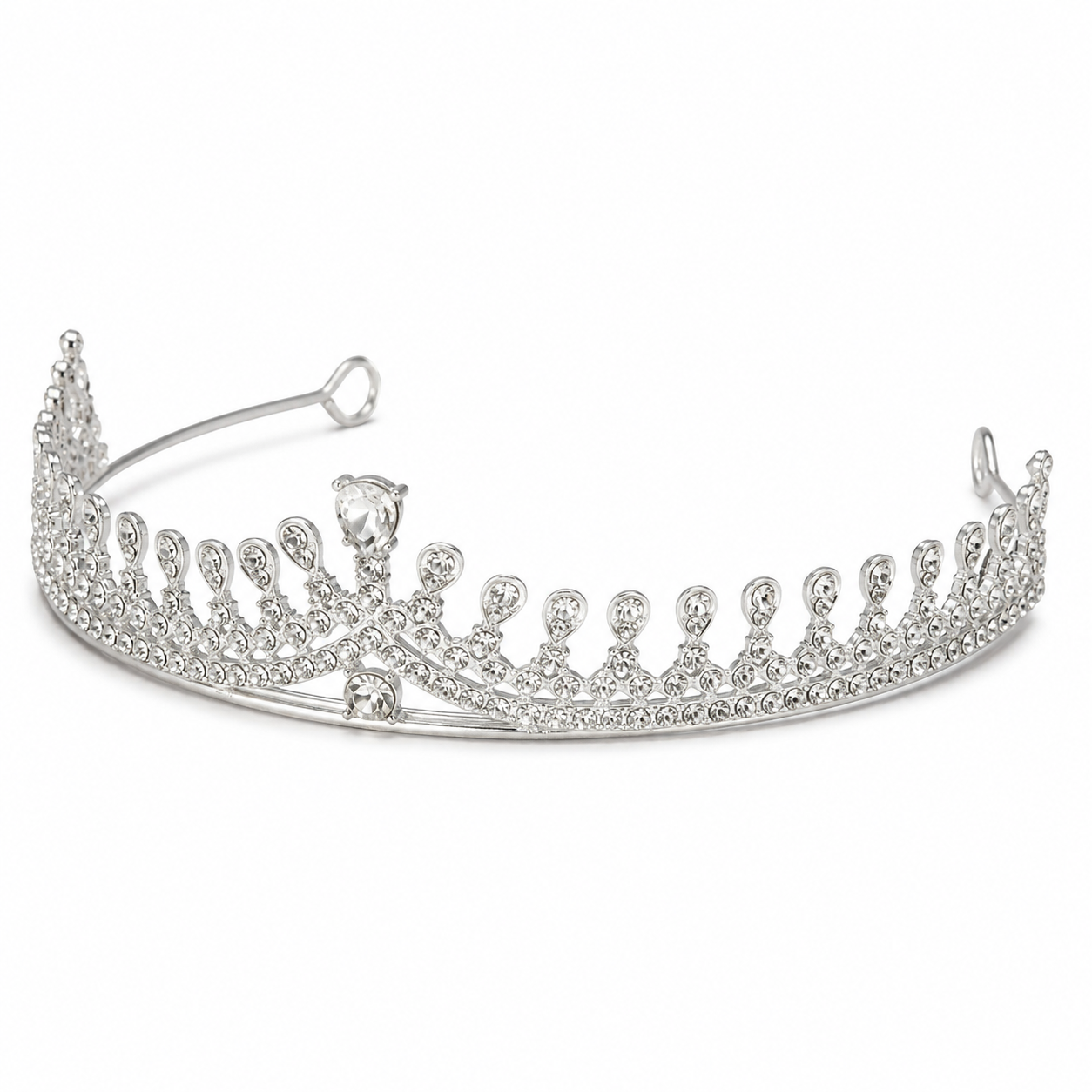 Celestial Grace Silver Crystal Tiara