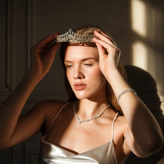 Celestial Grace Silver Crystal Tiara