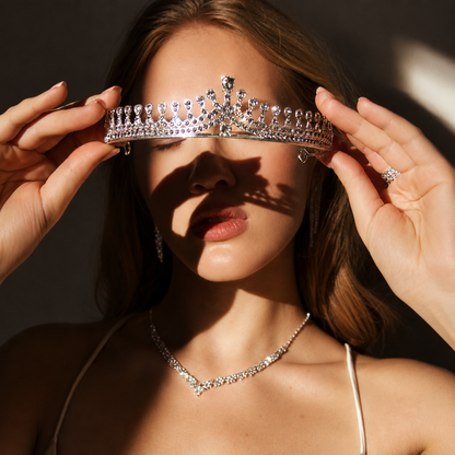 Celestial Grace Silver Crystal Tiara