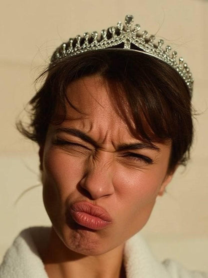 Celestial Grace Silver Crystal Tiara – Bridal Wedding Crown – Boho Halo Headpiece