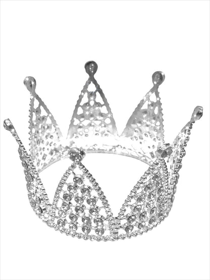 Radiant Whisper Mini Bridal Crown – Silver Crystal Tiara – Delicate Wedding Halo Headpiece