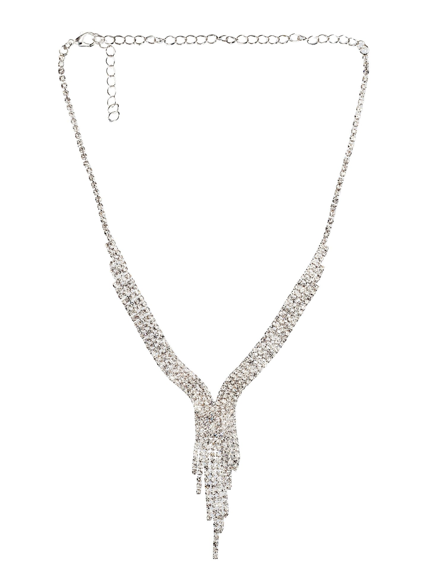 Light Flow Set – Luxury Hand-Set Jewelry Over 300 – Crystal  Pearl Necklace  Earrings  - Elegant Gift for Her