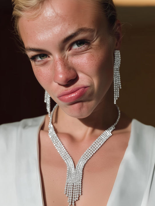 Light Flow Set Crystal Statement Necklace — view 3