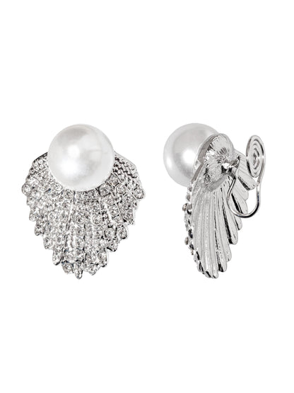 Pure Elegance Pearl Drop Earrings – Handmade Silver-Tone Brass & Pearl Dangle – Wedding or Everyday Gift