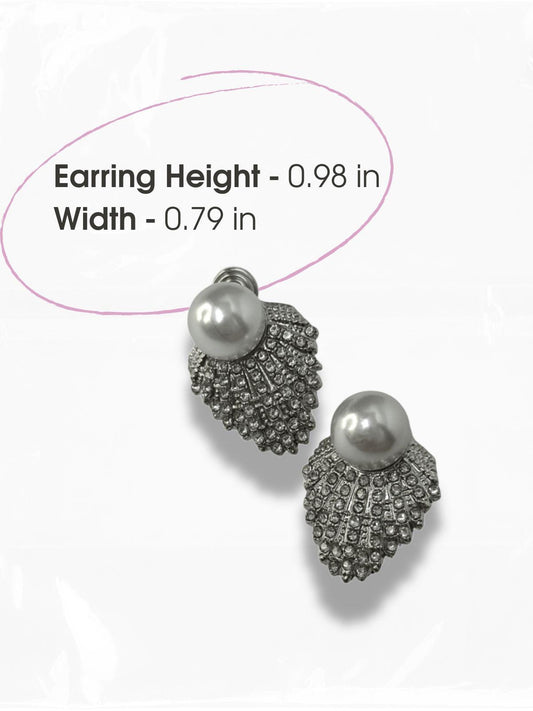 Pure Elegance Pearl Drop Earrings – Handmade Silver-Tone Brass & Pearl Dangle – Wedding or Everyday Gift