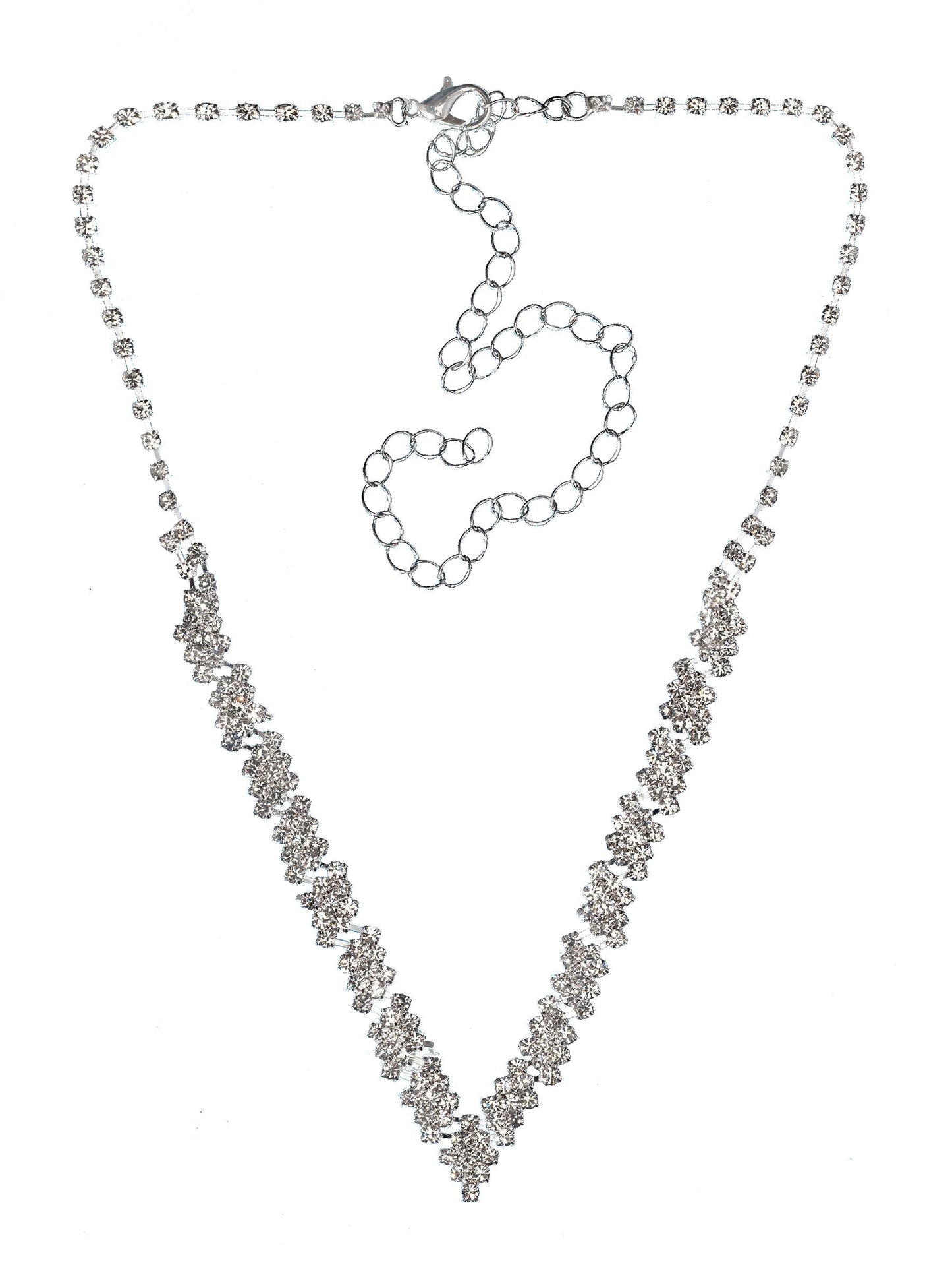 Royal Glow Brass Jewelry Set – Handmade Silver-Tone Necklace & Earrings – Regal Gift for Her